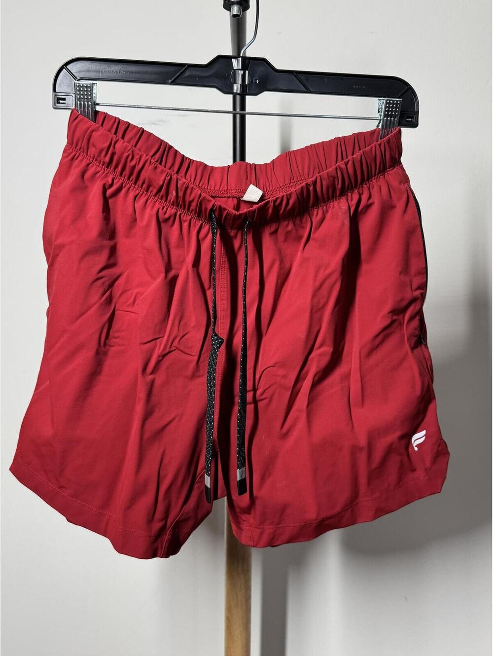 Fabletics Red Athletic Running Shorts with Drawstring Waist